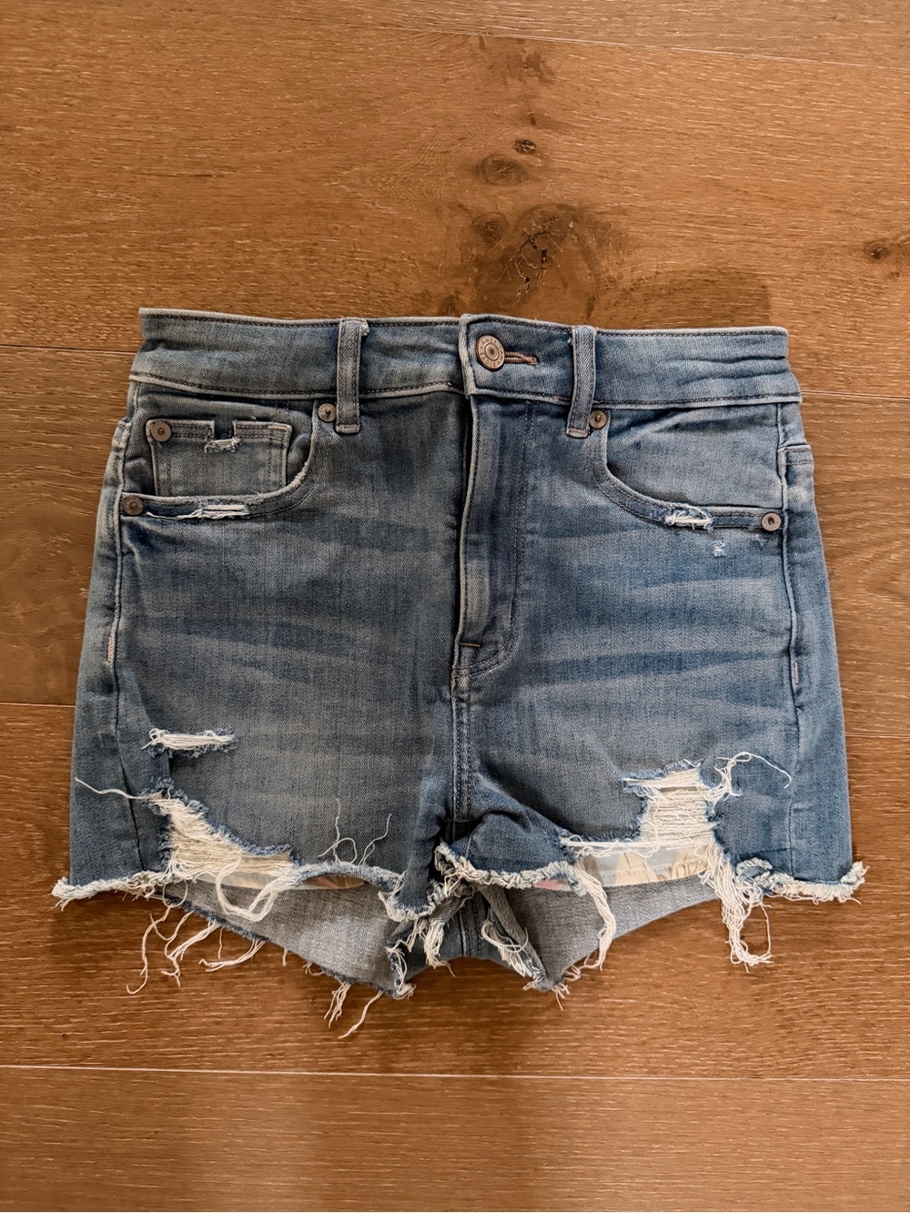 American Eagle Super High-Rise Shortie Stretch Denim Shorts | 0
